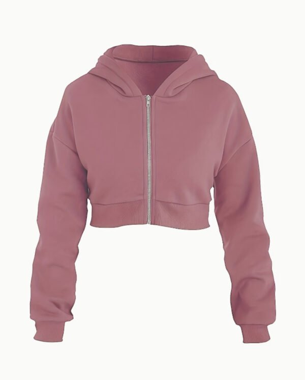 Sweat à Capuche Court Zippé – Crop Hoodie Tendance Streetwear