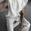 Rectangle 871(1) Ensemble de Sport Décontracté pour Homme – Débardeur Col Rond & Pantalon Fluide Couleur Unie