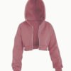 Sweat à Capuche Court Zippé – Crop Hoodie Tendance Streetwear