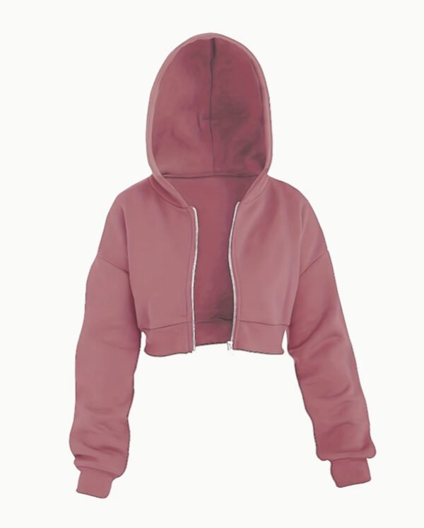 Sweat à Capuche Court Zippé – Crop Hoodie Tendance Streetwear