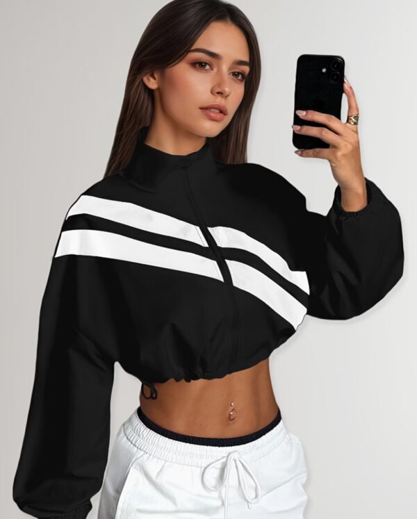 Rectangle 873 Veste de Sport Active à Col Montant – Coupe-Vent Ajustable et Cintrable