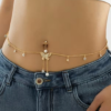 Chaîne de Corps Ajustable avec Faux Piercing Nombril – Bijou de Taille Sans Perçage Tendance pour Femme