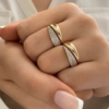 Bague Ajustable en Cuivre Élégante – Anneau Ouvert Luxueux Orné de Zircone