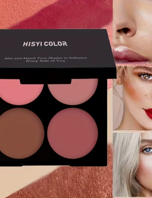 1. Nom du produit Palette de Fards à Joues Imperméable 4 Couleurs – Blush Poudre Haute Pigmentation Longue Tenue