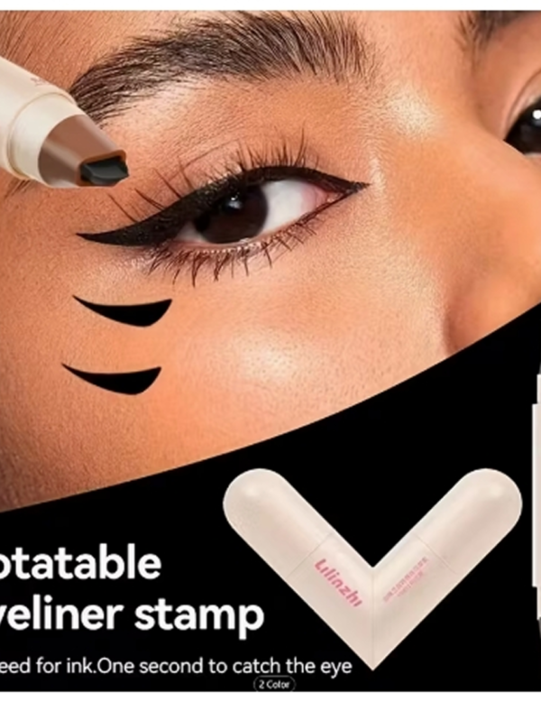 Stylo Eyeliner Double Pointe Rotative 2-en-1 – Marqueur pour les Yeux Imperméable et Anti-Bavures