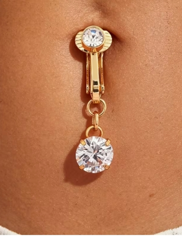 Rectangle 877 (13) Faux Piercing Corporel Élégant pour Femme – Bijou Amovible sans Perçage Tendance