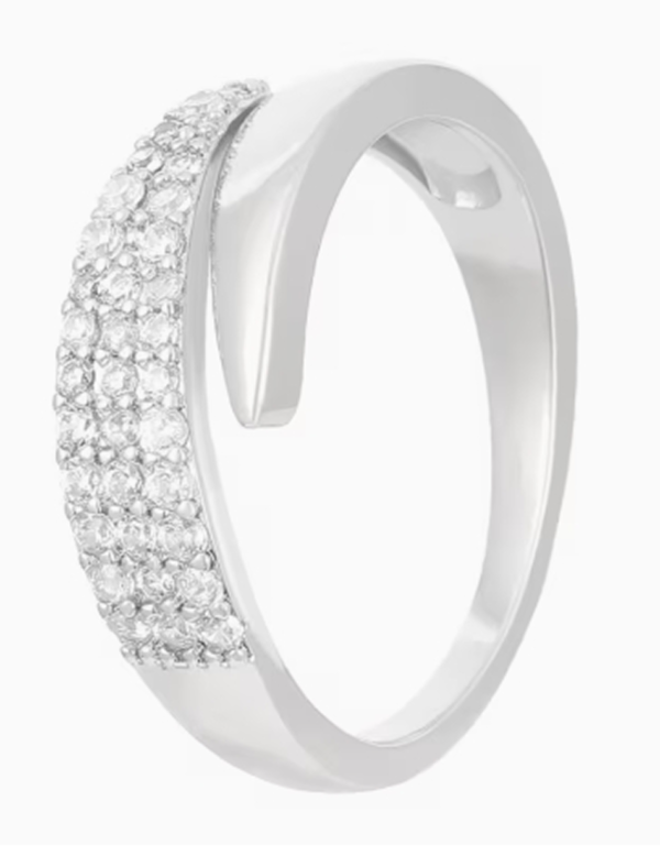 Bague Ajustable en Cuivre Élégante – Anneau Ouvert Luxueux Orné de Zircone