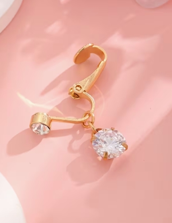 Rectangle 879 (13) Faux Piercing Corporel Élégant pour Femme – Bijou Amovible sans Perçage Tendance
