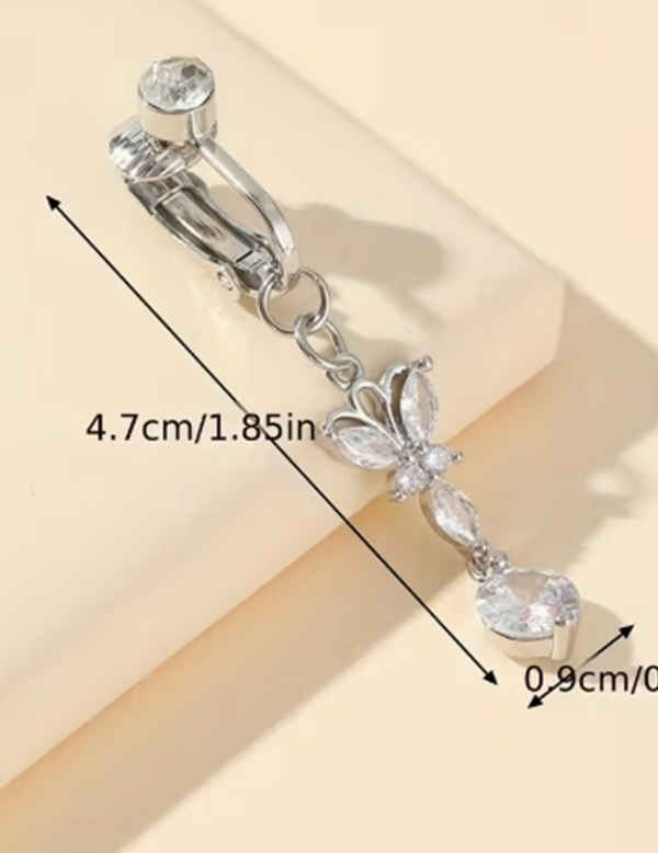 Faux Piercing de Nombril Papillon – Bijou de Ventre sans Perçage Élégant et Délicat