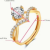 Rectangle 879 (7) Bague de Fiançailles et de Mariage Ajustable pour Femme – Solitaire Ouvert Orné d'une Pierre de 1 Carat