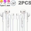 YUAOVCQ Lot de 2 Écouteurs Filaires Intra-Auriculaires Type-C – Son Haute Résolution, Basses Immersives & Microphone HD