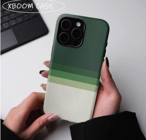 Coque Brillante Haute Clarté à Dégradé de Couleurs & Lignes Géométriques Créatives (Pour iPhone 7 à 17)