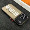 Coque Personnalisée Mate Translucide pour iPhone – Impression UV Texte & Prénom, Design Color-Block Antichoc