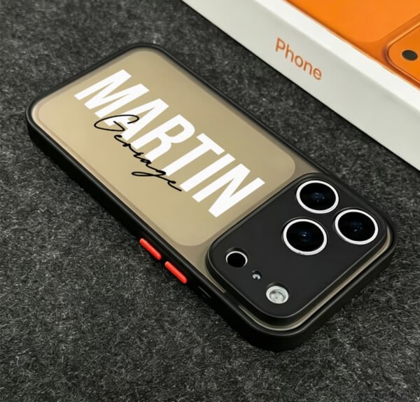 Coque Personnalisée Mate Translucide pour iPhone – Impression UV Texte & Prénom, Design Color-Block Antichoc