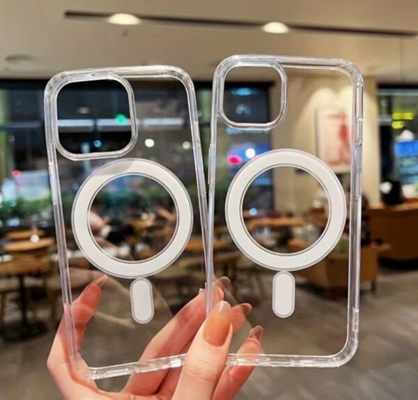 Coque magnétique transparente pour iPhone X à 16, dos rigide et bords souples, compatibilité écran protecteur, clarté HD