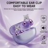 Rectangle 881 WoSD Nouveaux Écouteurs Véritablement Sans Fil – Édition Bijou avec Boucles d'Oreilles en Pierre Précieuse Synthétique & Son HIFI Dolby