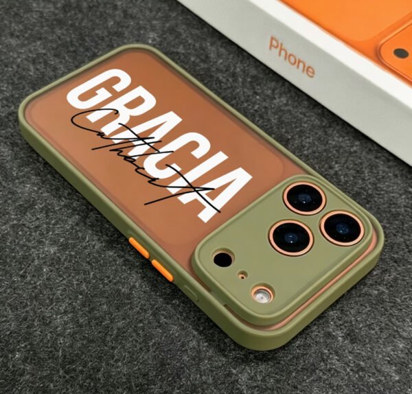 Coque Personnalisée Mate Translucide pour iPhone – Impression UV Texte & Prénom, Design Color-Block Antichoc