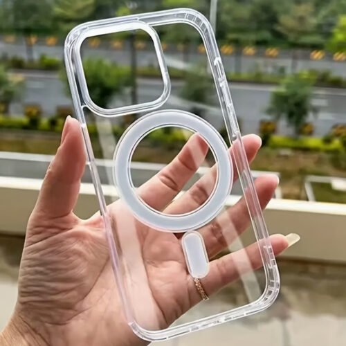 Coque magnétique transparente pour iPhone X à 16, dos rigide et bords souples, compatibilité écran protecteur, clarté HD