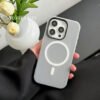 Rectangle 882 Étui Magnétique Givré 2-en-1 – Coque Antichoc Élégante aux Couleurs Macaron (Pour iPhone 11 à 16 Pro Max)