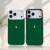 Coque de Protection de Luxe "Édition Couronne" – Fond Vert Impérial & Finition Brillante Haute Résistance