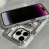 Coque Transparente de Luxe "Dollar Edition" – Protection Antichoc avec Lentille et Cadre Électroplaqués