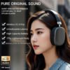 Casque Audio Portable Sans Fil Supra-Auriculaire – Stéréo Haute Clarté, Mode Gaming Faible Latence & Micro Intégré