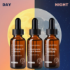 Ensemble de 3 Sérums Visage Jour & Nuit – Vitamine C et E, Acide Hyaluronique, Rétinol et Petit Flacon Brun