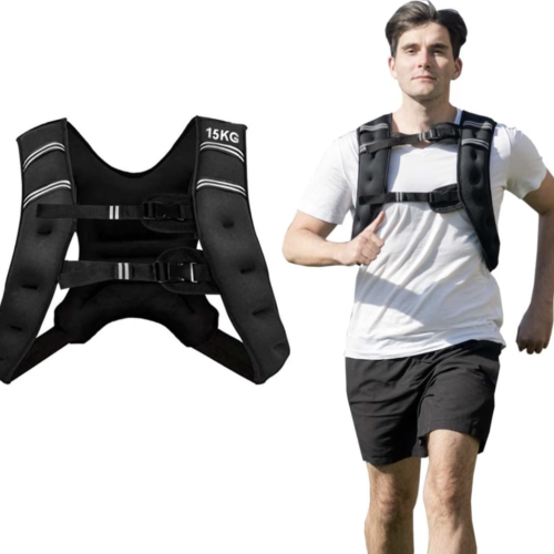 Gilet Lesté de Musculation 15 kg avec Sangles Ajustables