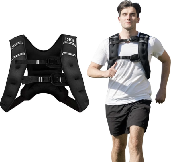 Gilet Lesté de Musculation 15 kg avec Sangles Ajustables