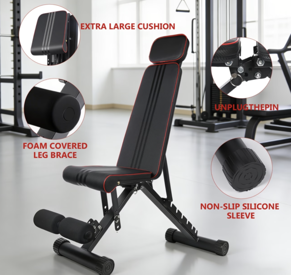 Banc de Musculation Pliable Haute Capacité 300 kg
