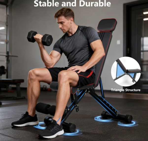 Banc de Musculation Pliable Haute Capacité 300 kg