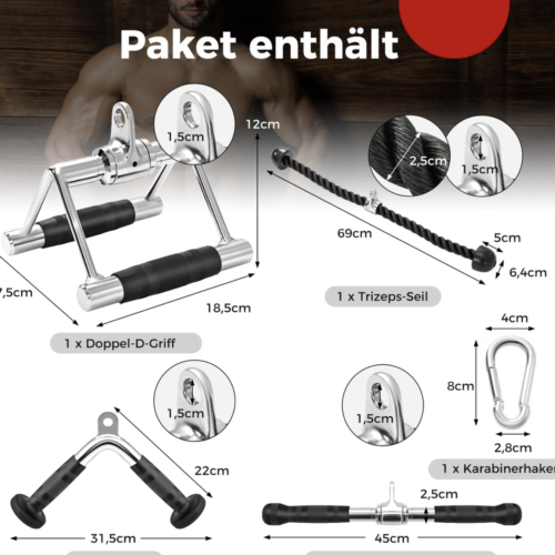 Kit d'Accessoires de Tirage pour Machine à Poulie et Câble