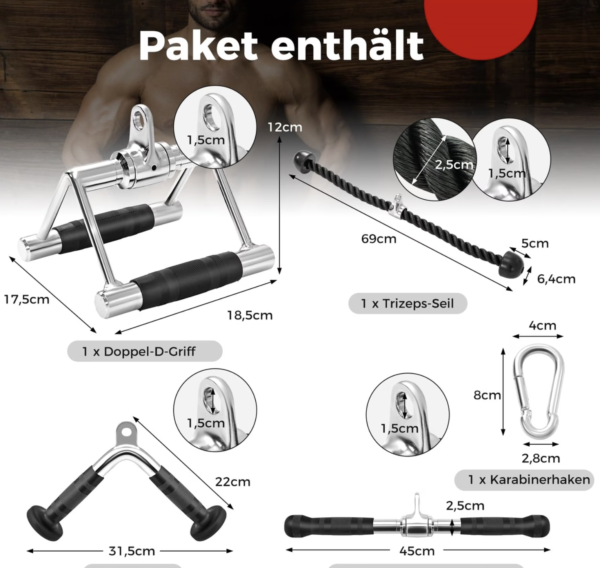 Kit d'Accessoires de Tirage pour Machine à Poulie et Câble
