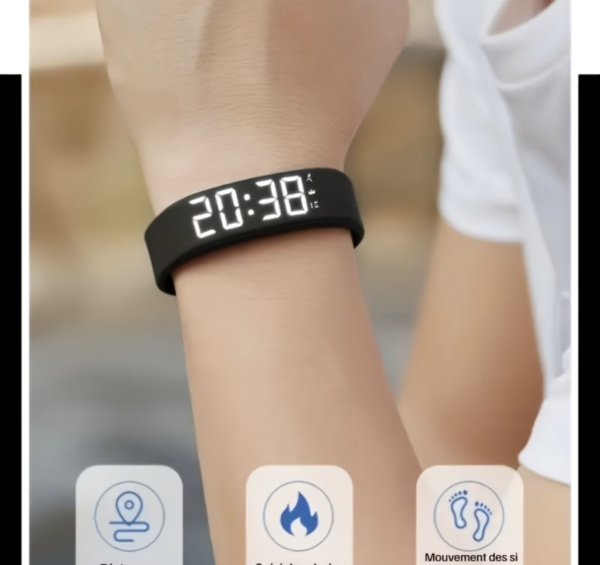 Montre-Bracelet de Sport Unisexe à Affichage Lumineux
