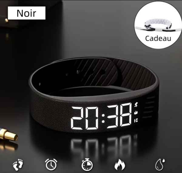 Montre-Bracelet de Sport Unisexe à Affichage Lumineux