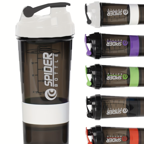 Shaker à Protéines 16 oz avec Double Compartiment de Stockage