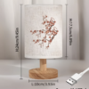 Lampe de Table Nordique en Bois Naturel et Abat-Jour Floral