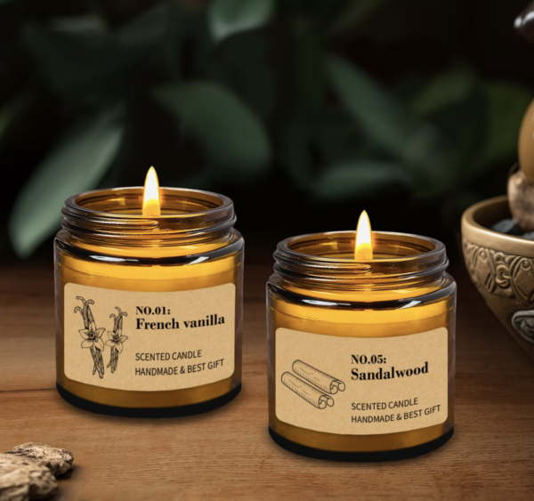 Bougie Parfumée Apaisante à la Lavande et Cire de Soja 100g