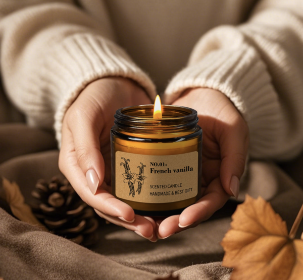 Bougie Parfumée Apaisante à la Lavande et Cire de Soja 100g