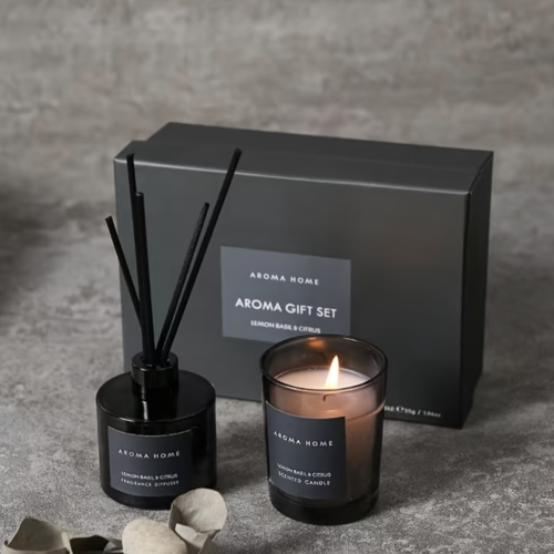 Coffret Cadeau de Bougies Parfumées Édition Quatre Couleurs
