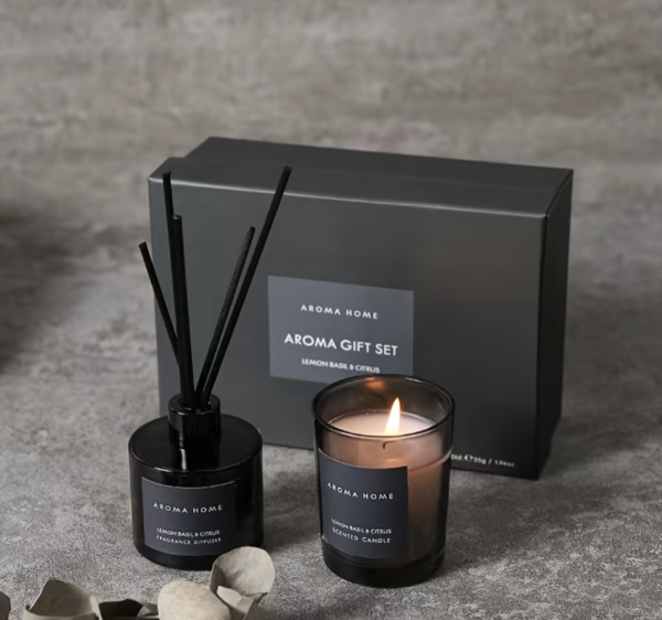 Coffret Cadeau de Bougies Parfumées Édition Quatre Couleurs