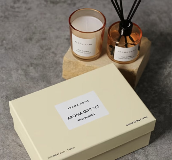 Coffret Cadeau de Bougies Parfumées Édition Quatre Couleurs