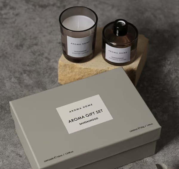 Coffret Cadeau de Bougies Parfumées Édition Quatre Couleurs