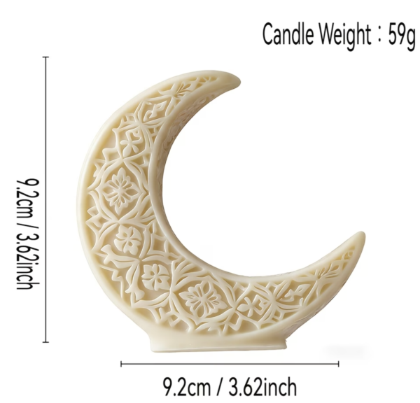 Bougie Sculpturale Lune en Relief 3D Style Minimaliste