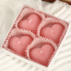 Pack de 4 Bougies Parfumées en Forme de Cœur