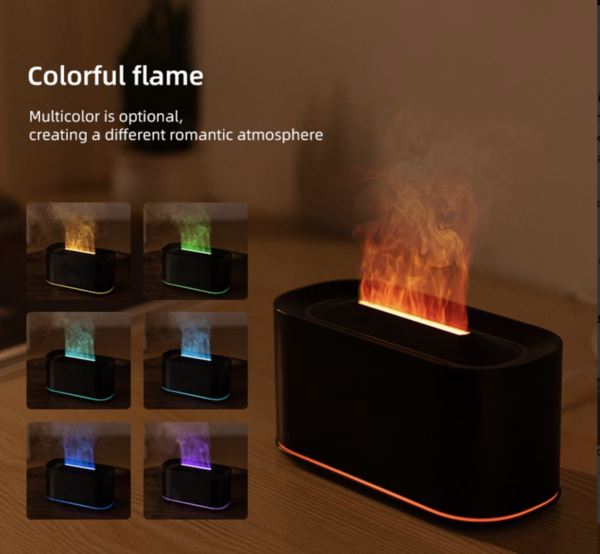 Diffuseur de Parfum et Humidificateur Effet Flamme de Cheminée 220ml