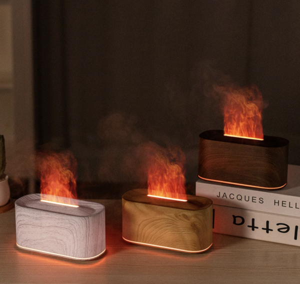 Diffuseur de Parfum et Humidificateur Effet Flamme de Cheminée 220ml