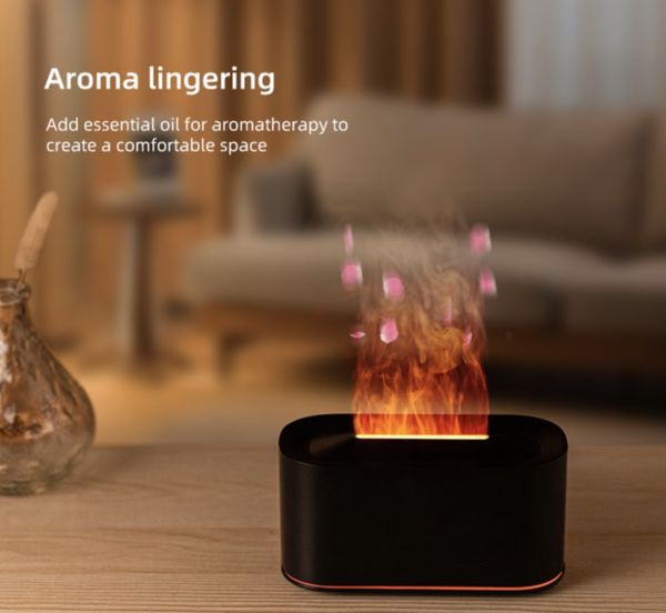 Diffuseur de Parfum et Humidificateur Effet Flamme de Cheminée 220ml