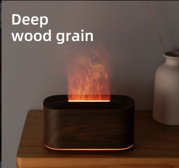 Diffuseur de Parfum et Humidificateur Effet Flamme de Cheminée 220ml