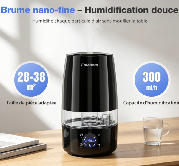Station d'Humidification Intégrale 4,5L avec Filtre Céramique et Minuterie